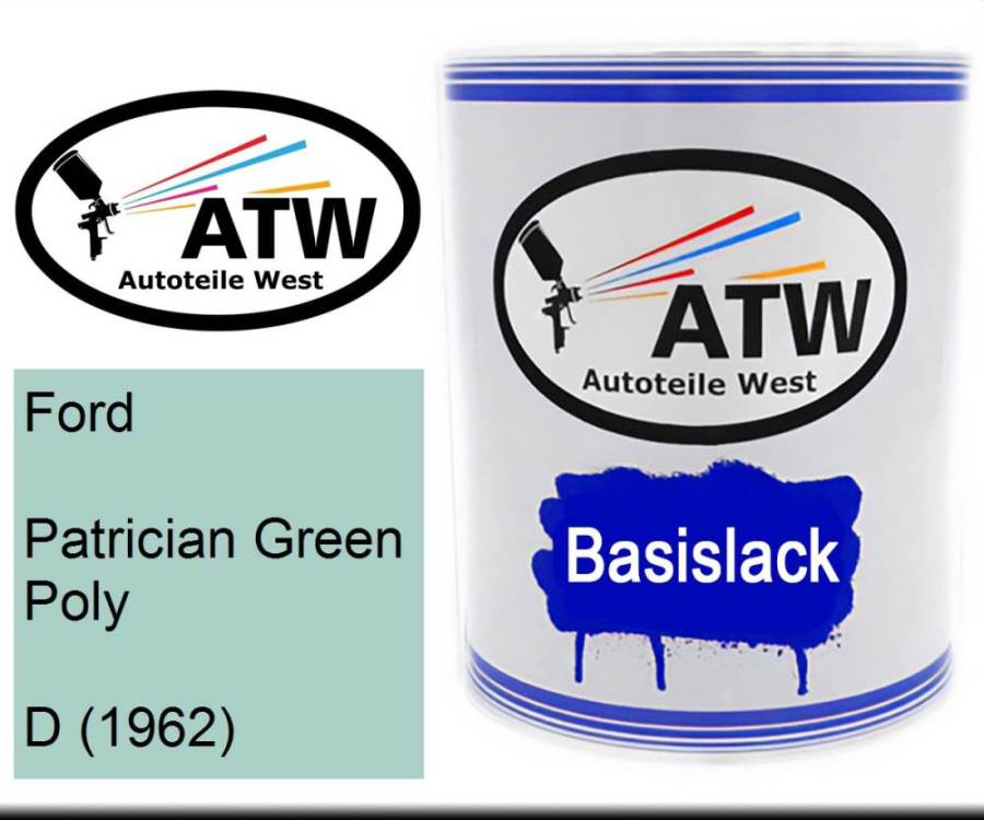 Ford, Patrician Green Poly, D (1962): 1L Lackdose, von ATW Autoteile West.